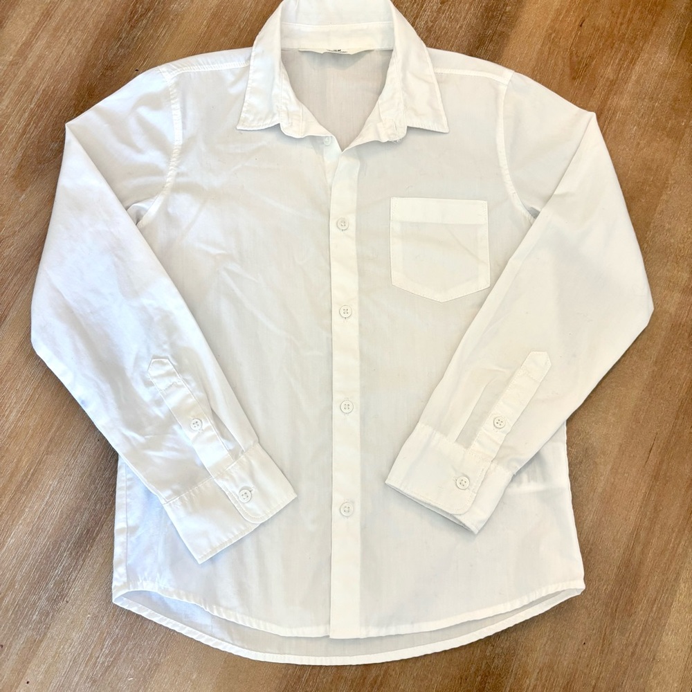 H&M Boy White Casual Button Down Collared Shirt